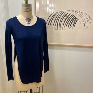 Theory Navy Open Side Swing Sweater